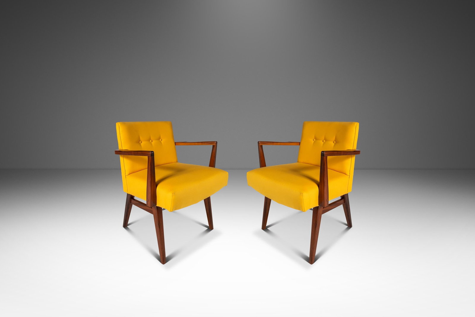 Pair of Restored Walnut C-108 Armchairs by Jens Risom Mid-Century Modern 1950s (1 of 18)