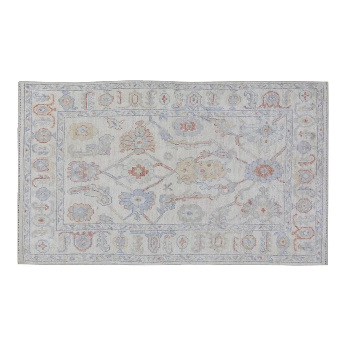 5'x7' Hand-Knotted Wool Area Rug in Turkish Oushak Style: 5'x7' Hand-Knotted Wool Area Rug in Turkish Oushak Style This Turkish Oushak rug is hand-knotted from wool using traditional techniques, offering a blend of timeless craftsmanship and modern design. I