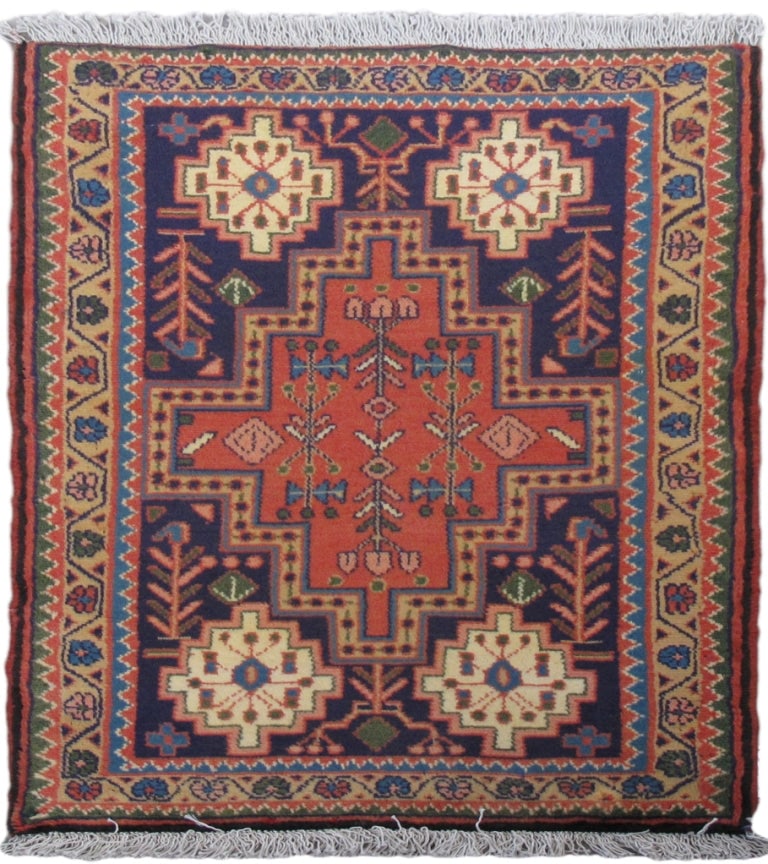 Handcrafted Persian Yalameh Rug 2 x 3.1 Orange Medallion Design: Handcrafted Persian Yalameh Rug 2 x 3.1 Orange Medallion Design Free continental US Shipping Discover the beauty of this handcrafted Persian Yalameh rug, featuring traditional Persian designs and a lu