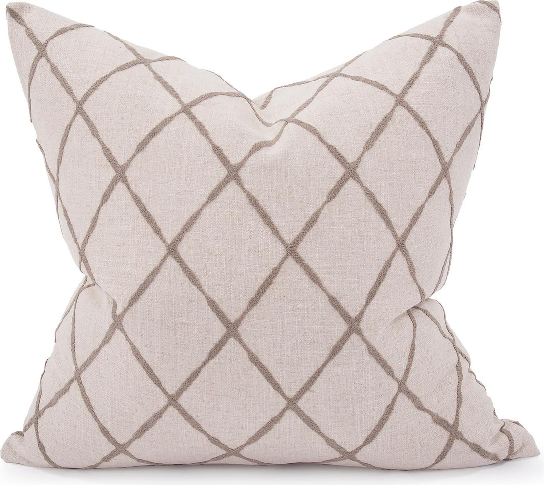 Howard Elliott 24 Inch Gray Square Pillow with Hidden Zipper: Howard Elliott 24 Inch Gray Square Pillow with Hidden Zipper Elevate your home decor with this stylish Davida Kay Designer Pillow. This 24" gray square pillow features a hand-finished hidden zipper cl