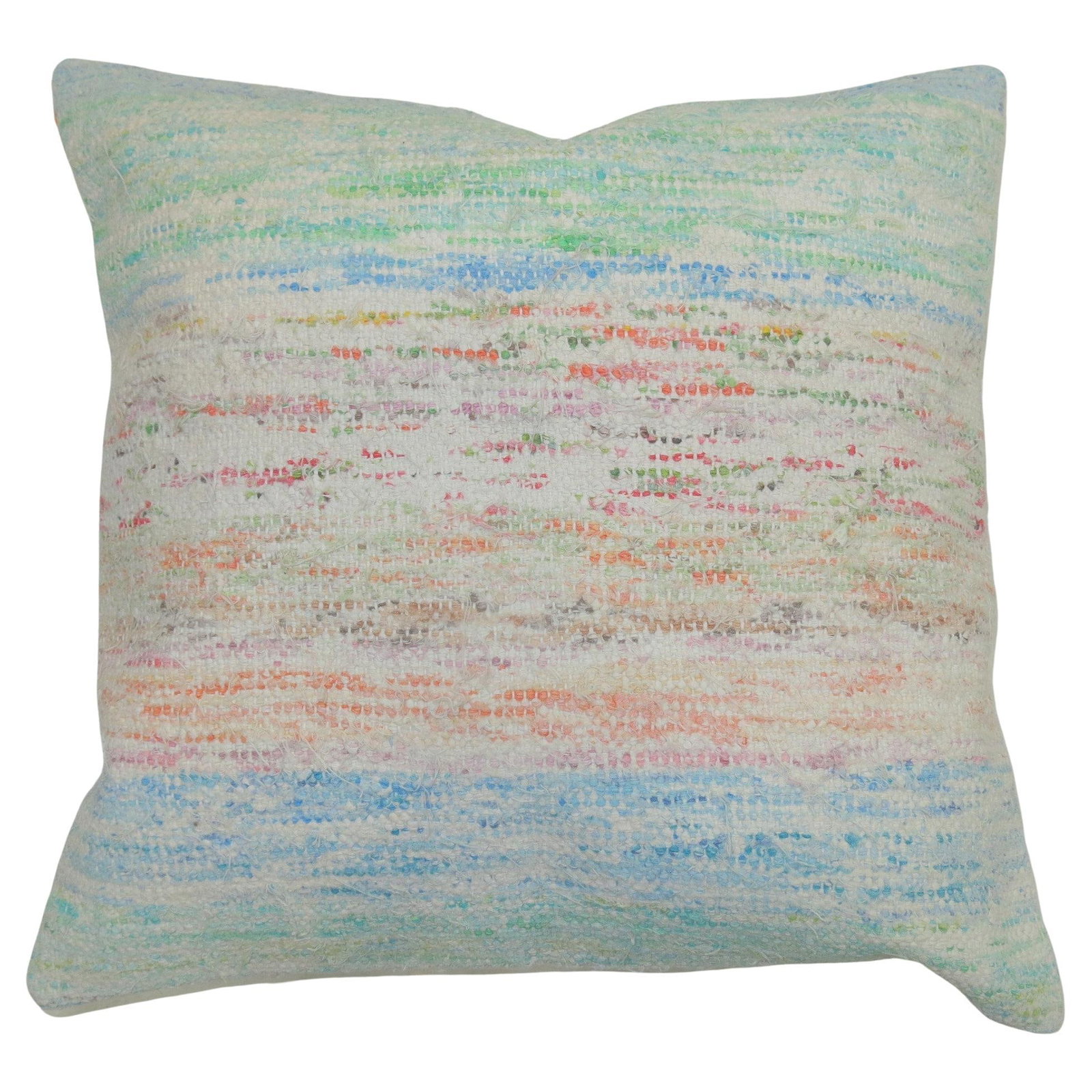 Turkish Modern Pillow 17x17 Vintage Rag Rug Cotton Foam: Turkish Modern Pillow 17x17 Vintage Rag Rug Cotton Foam Introducing the Zabihi Collection Rag Rug Turkish Pillow, a stylish addition to your home decor. This modern pillow features a unique design cra