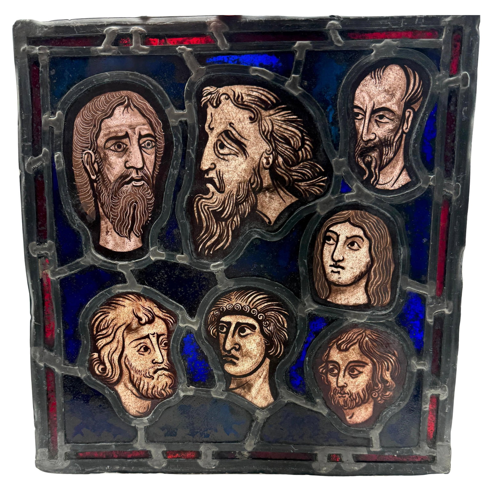 17th Century Renaissance Stained Glass Panel Seven Deacons: 17th Century Renaissance Stained Glass Panel Seven Deacons Experience the beauty of Renaissance artistry with this stunning stained glass panel, 'Seven Men of Good Reputation', originating from France