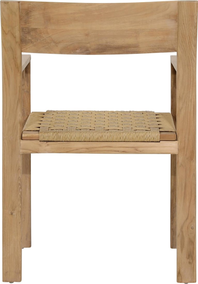 Eldrid Outdoor Dining Chair Synthetic Wicker Teak Wood: Eldrid Outdoor Dining Chair Synthetic Wicker Teak Wood Experience outdoor dining in style with the Eldrid Natural Teak Dining Chair. This elegantly designed chair combines comfort with durability, mak