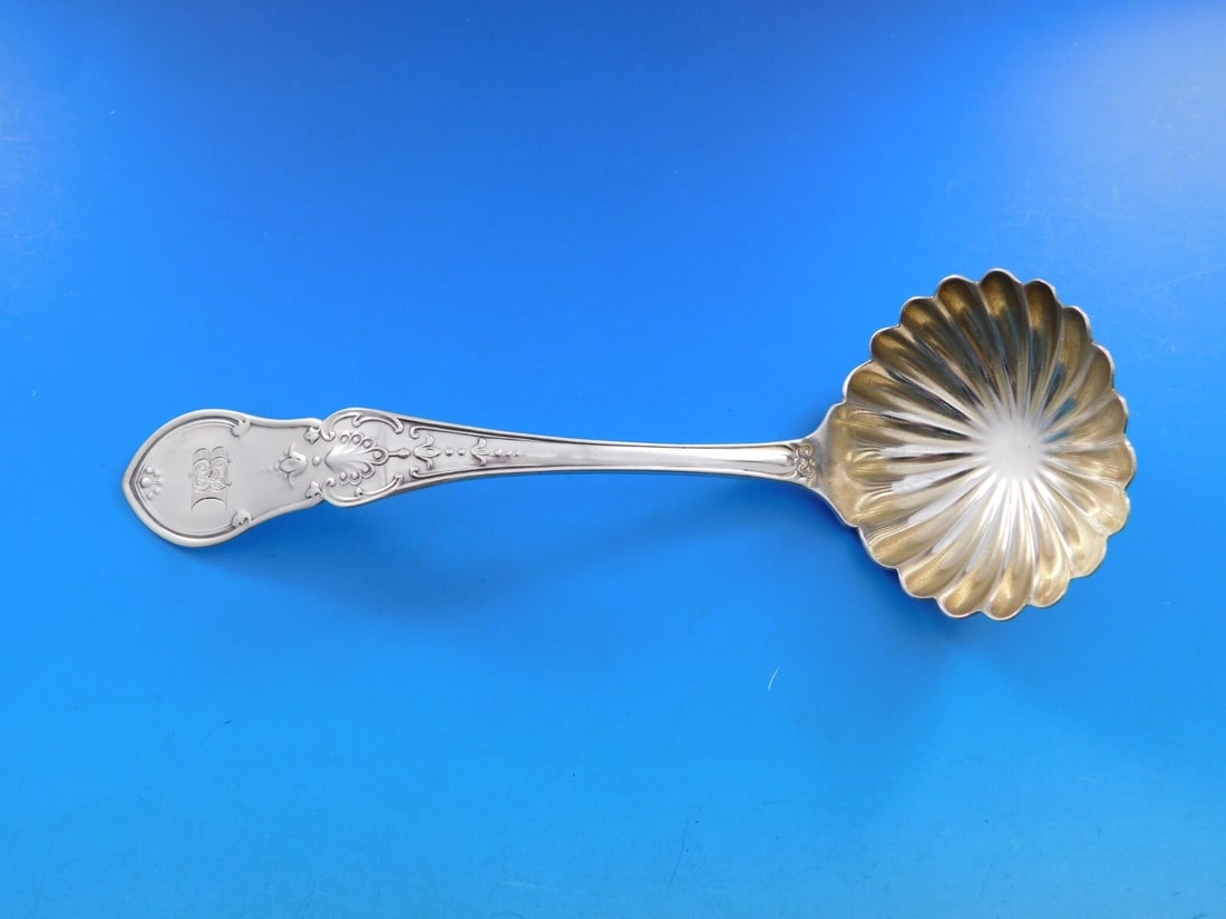 Rare 1860 Shiebler Dew Drop Sterling Silver Gravy Ladle 8 Inch (1 of 5)