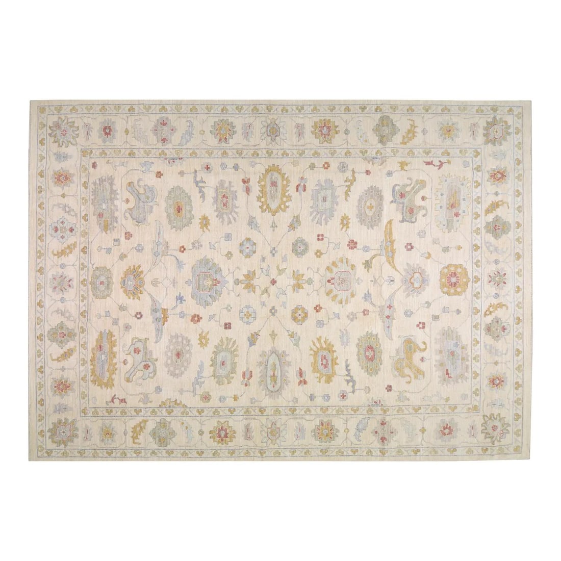 10'2 x 14'3 Wool Area Rug Hand Knotted Oushak Design (1 of 5)