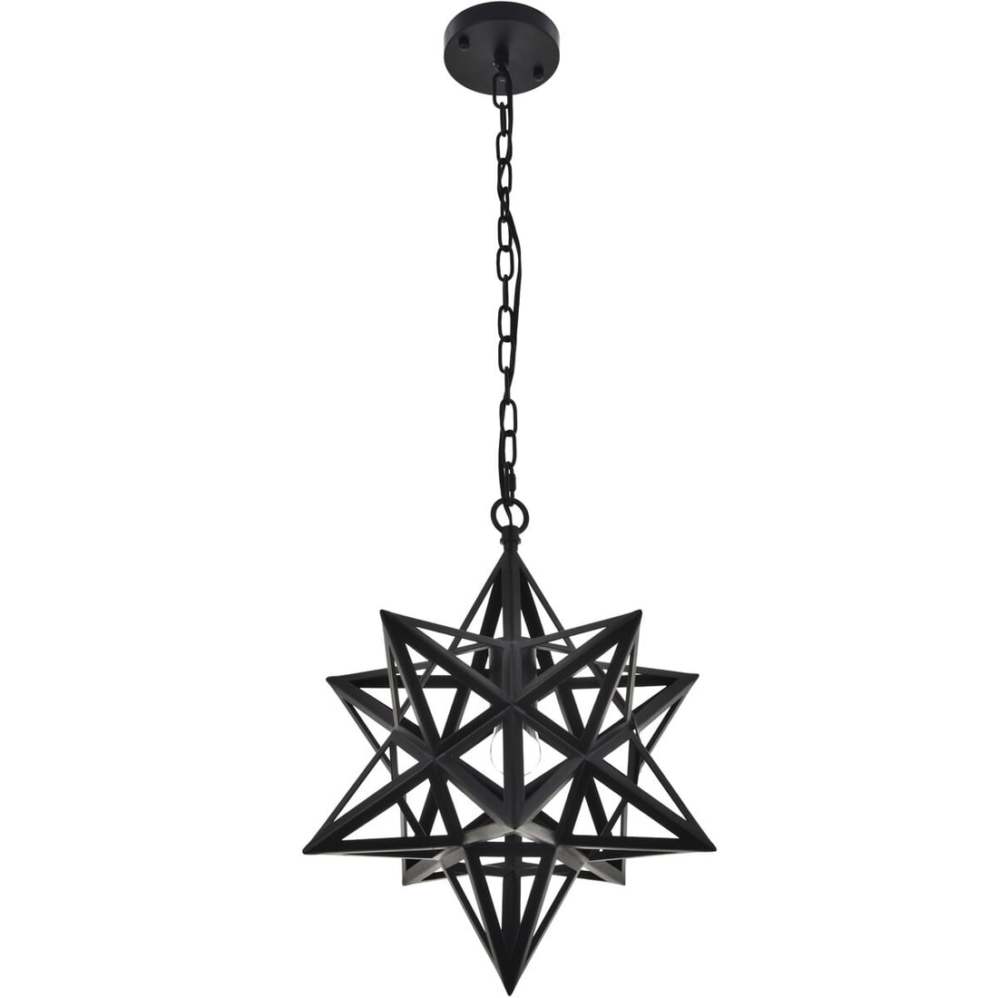 Nocturne black star iron chandelier 1 light (1 of 12)