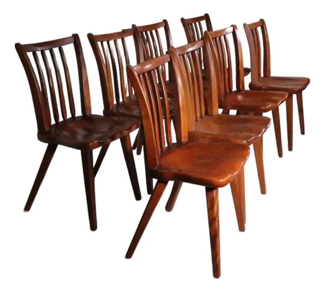 Set of 8 Cushman Colonial Maple Dining Chairs (1 of 10)