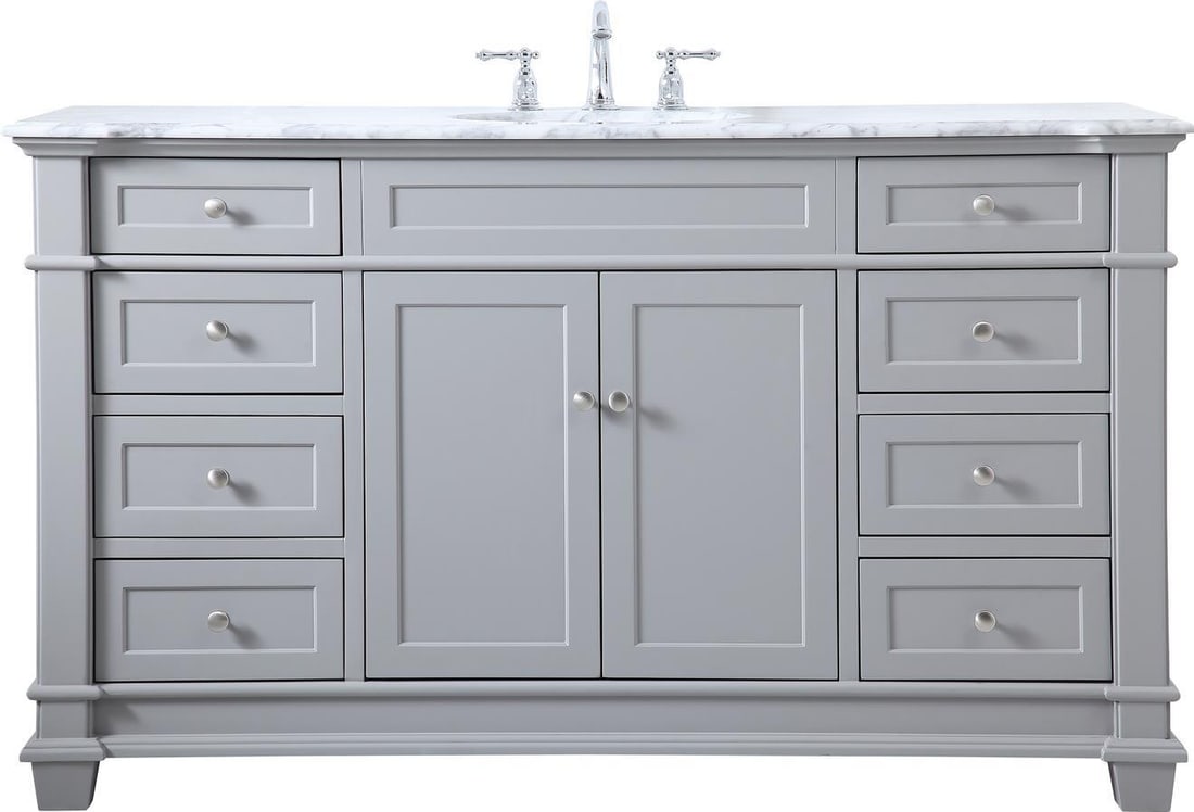 Elegant Lighting Transitional Grey Bathroom Vanity with Brushed Steel Finish (1 of 1)