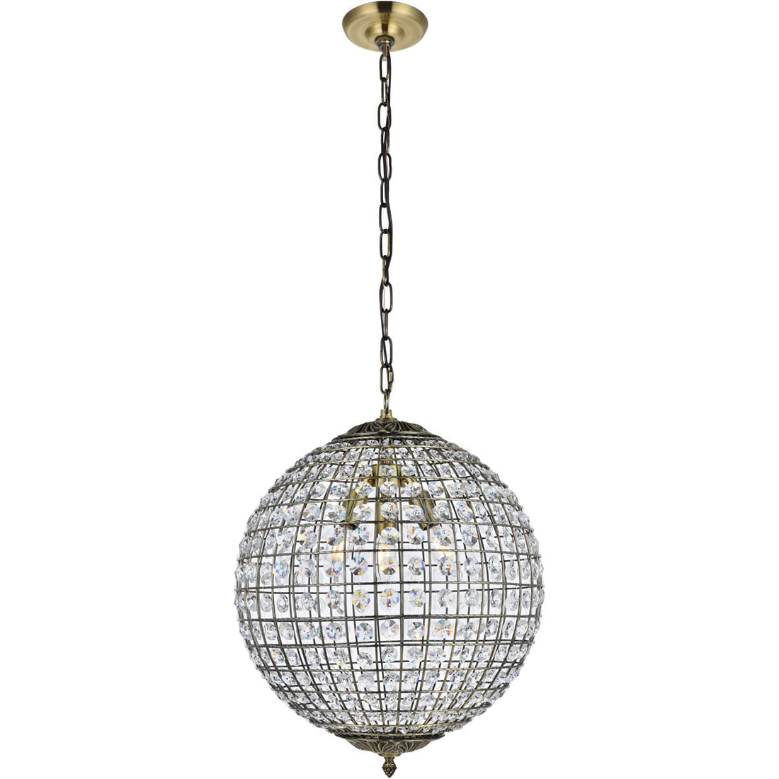 Earlene 3-Light Crystal Pendant Chandelier Antique Bronze 20 inch: Earlene 3-Light Crystal Pendant Chandelier Antique Bronze 20 inch Illuminate your space with this stunning Crystal Chandelier featuring an Antique Bronze finish. This modern pendant light fixture