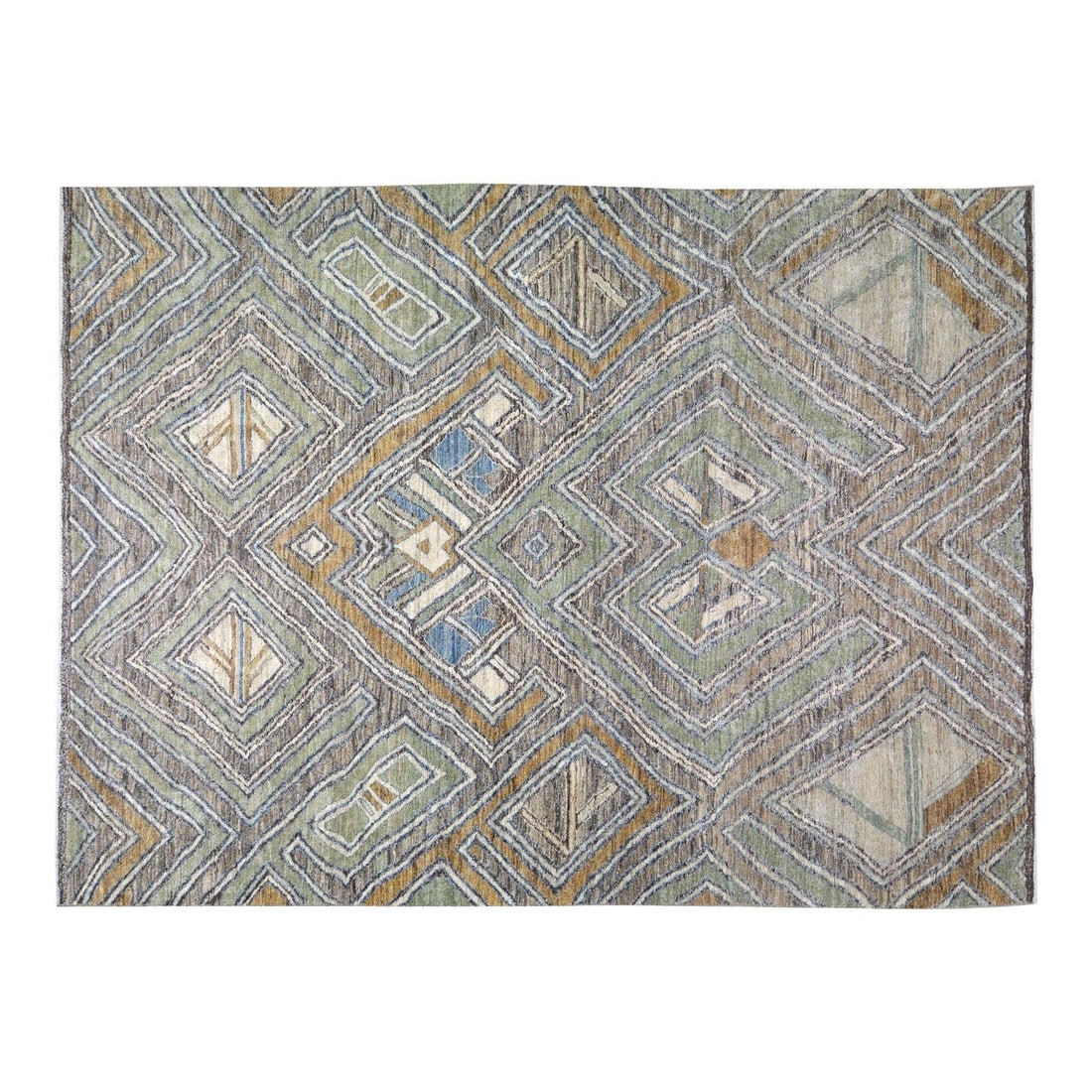 Slate Gray Wool Area Rug Hand Knotted Moroccan 9'6" x 14' (1 of 6)
