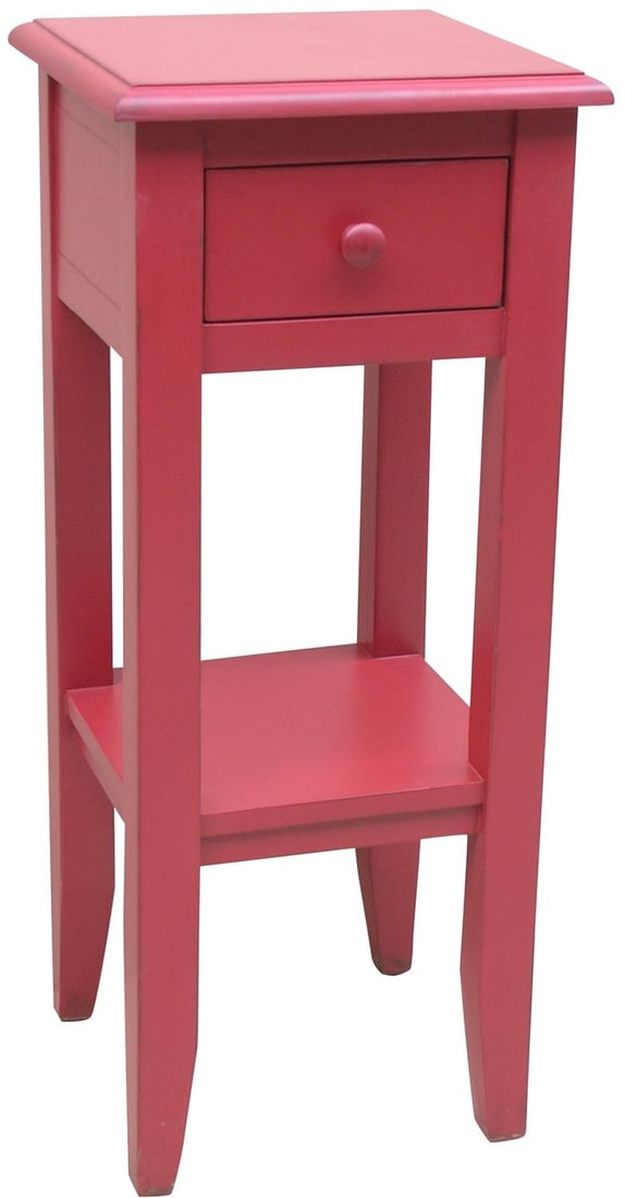 Trade Winds Red Mahogany Mission Style Plant Stand with Drawer: Trade Winds Red Mahogany Mission Style Plant Stand with Drawer Enhance your living space with this stylish red mahogany plant stand, perfect for displaying your favorite plants or decorative items. Th