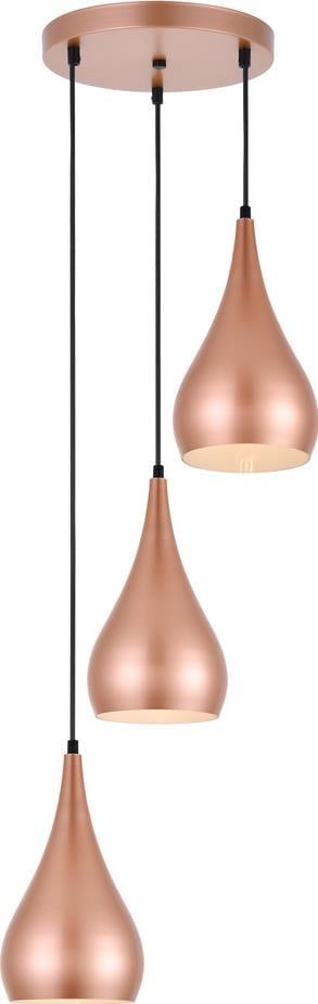 Elegant Lighting Nora Honey Gold Pendant 3-Bulb Fixture UL-Listed (1 of 1)