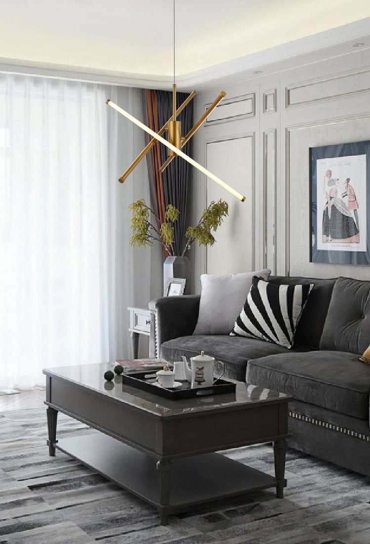 Sonya Gold 3-Light Modern Pendant Chandelier (1 of 10)