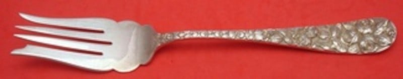 Sterling Silver Cold Meat Fork Baltimore Rose Pattern by Schofield 9 Inch (1 of 1)