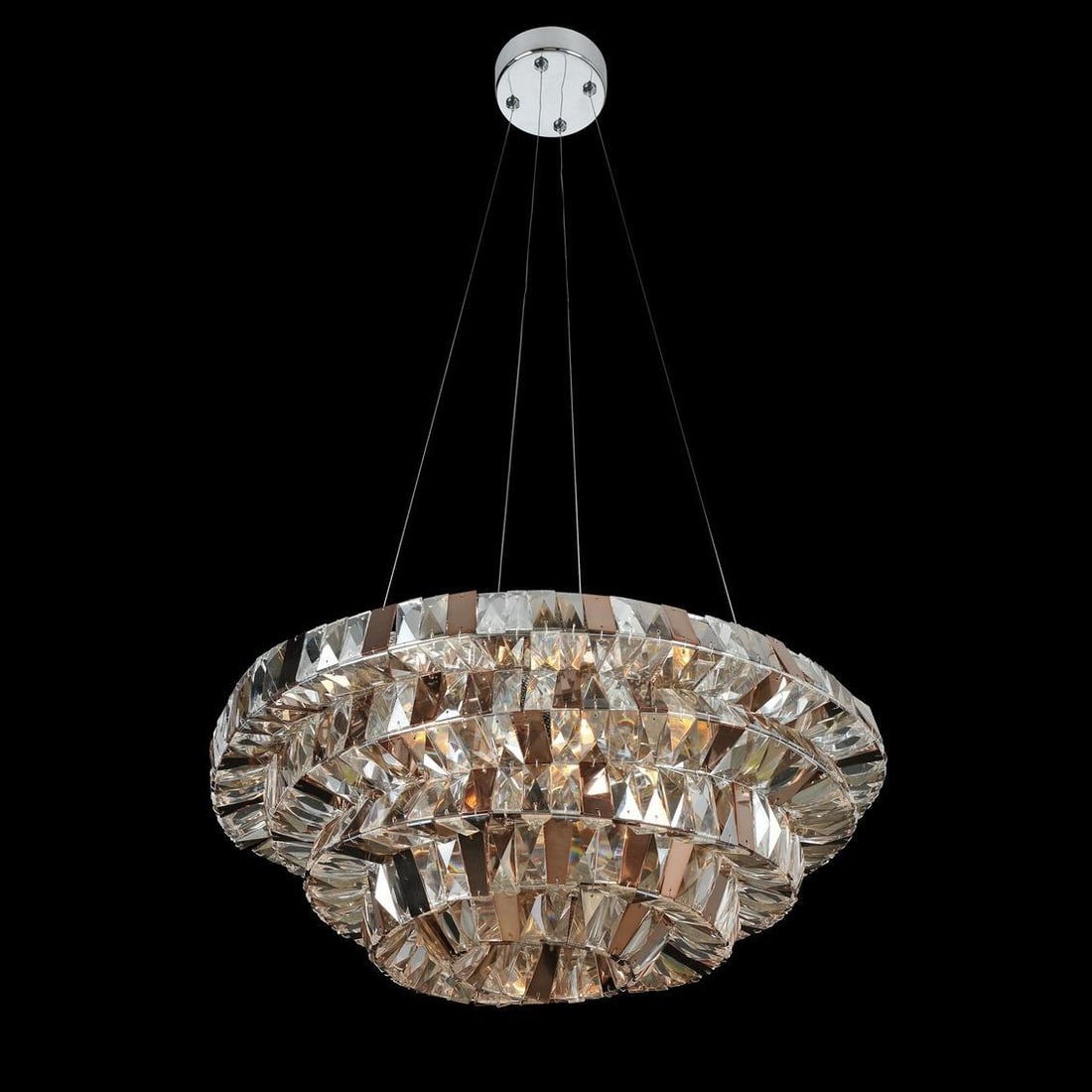 Kalco Gehry Modern Pendant Light Chrome Firenze Crystal 8 Bulbs (1 of 1)