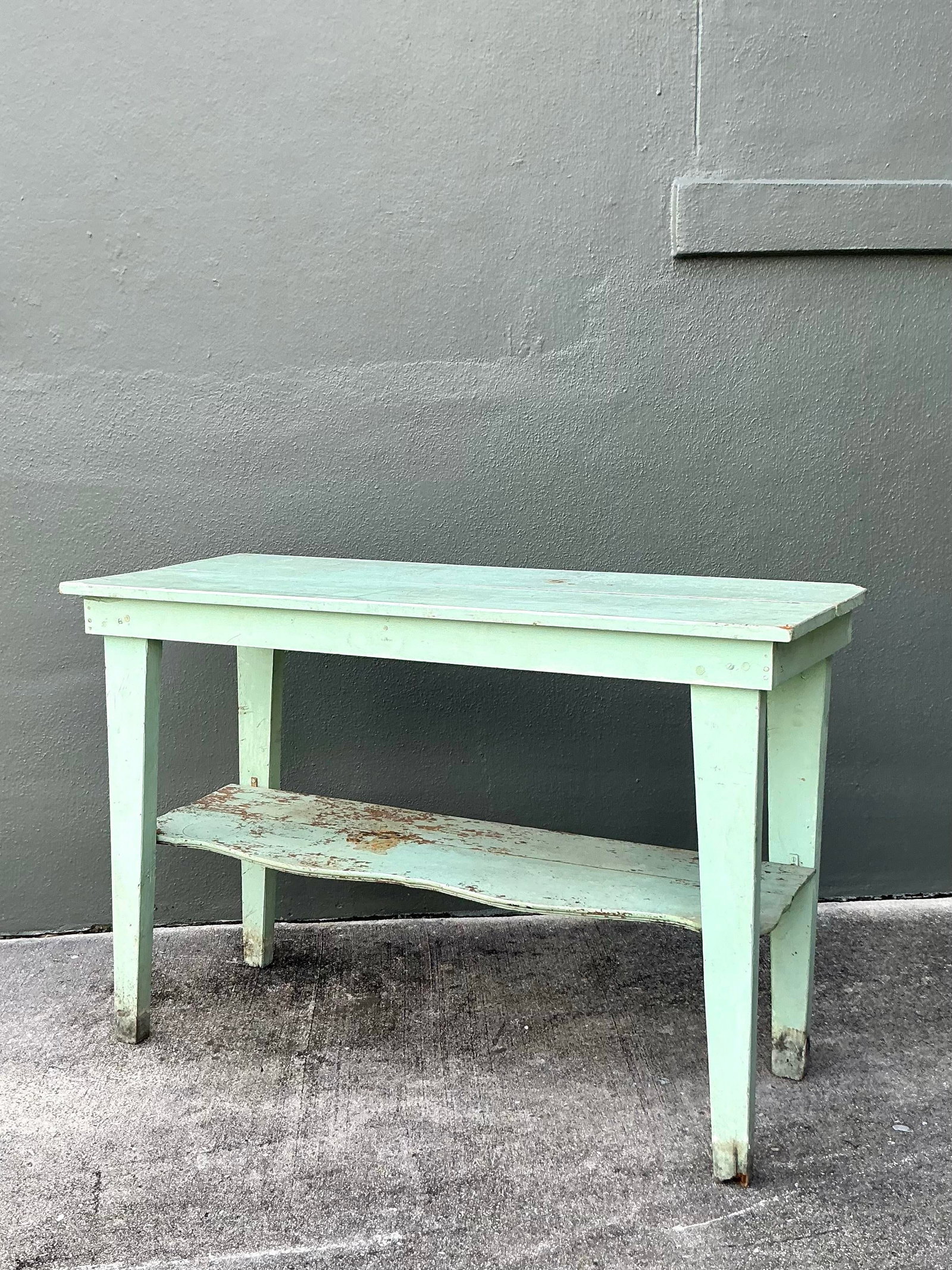 48 Inch Rustic Solid Wood Console Table With Distressed Mint Finish - 7