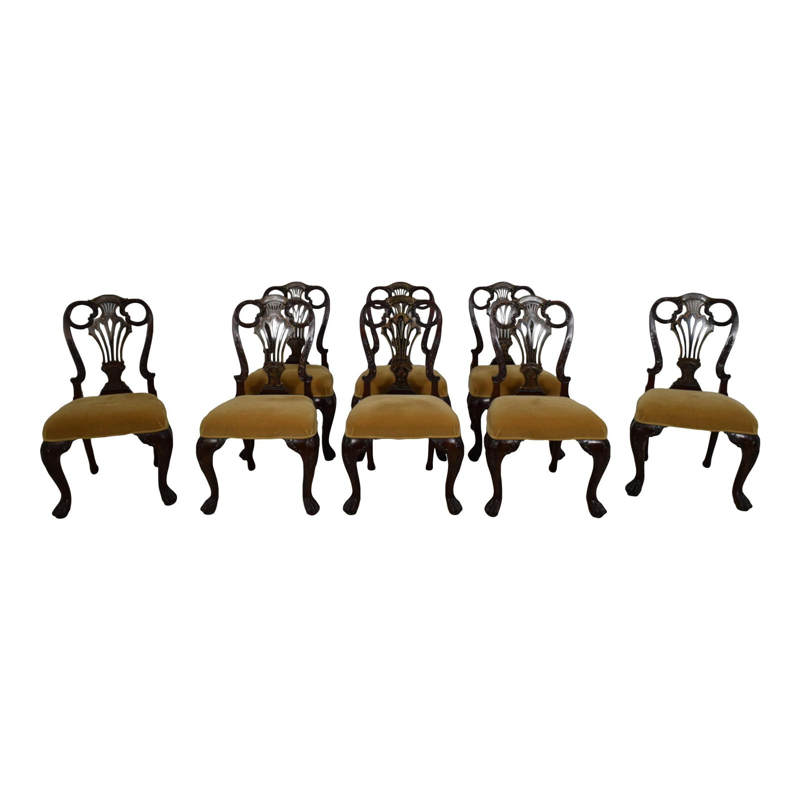 Set of 8 Maitland Smith Georgian Style Chinoiserie Dining Chairs (1 of 10)