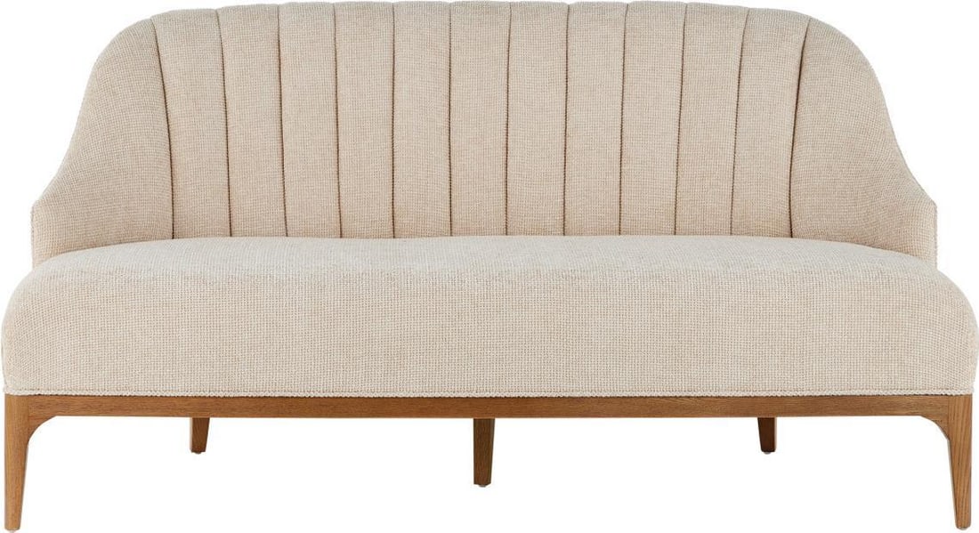 Currey Inga Settee Solid White Oak Modern Style - 3