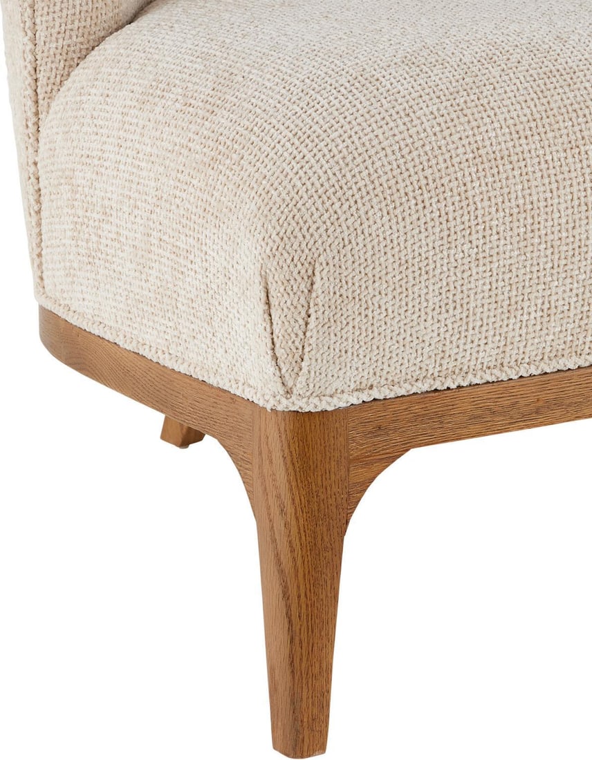 Currey Inga Settee Solid White Oak Modern Style - 5