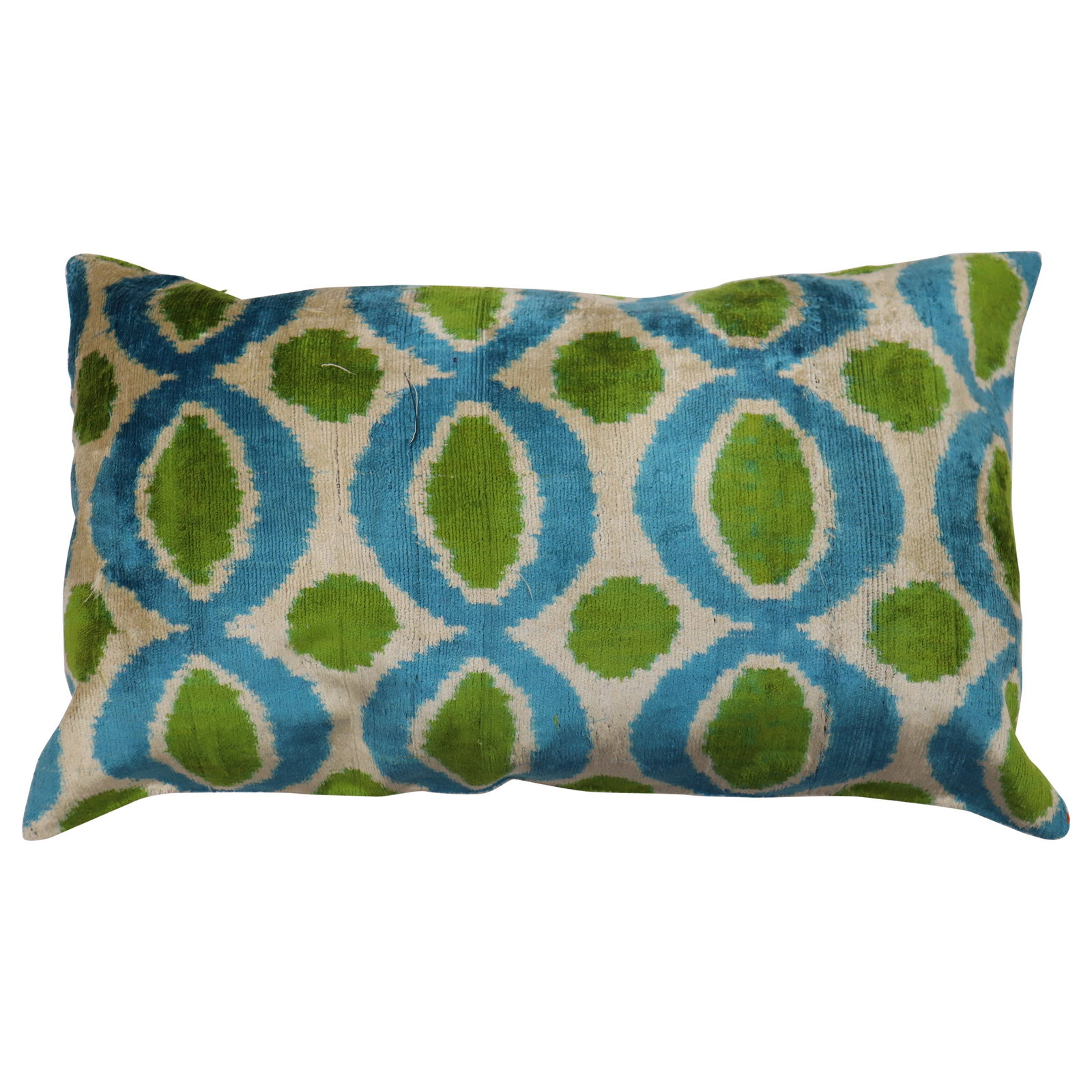 Modern Silk Ikat Pillow 14 x 24 Hand-Knotted Cotton Fill 2021 (1 of 4)