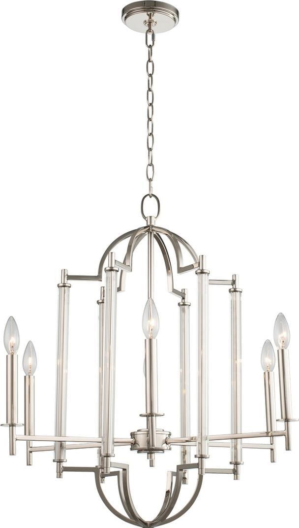 Kalco Provence 6-Light Polished Nickel Bowl Chandelier: Kalco Provence 6-Light Polished Nickel Bowl Chandelier Illuminate your living space with the Elegant Provence Nickel Chandelier, a stunning bowl chandelier designed to enhance any room's decor. This e