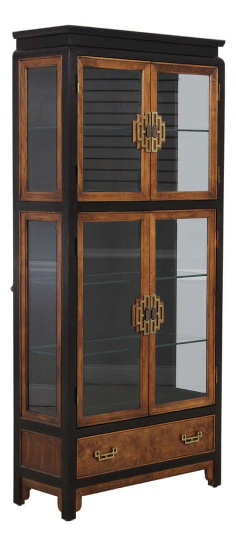 Raymond Sobota Mahogany Chin Hua Curio Cabinet with Beveled Glass and Brass Hardware (1 of 10)