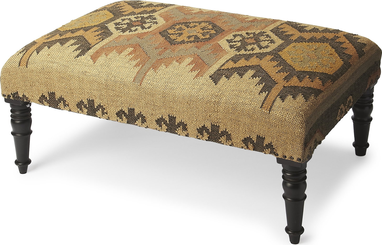 Butler Mesquite Collection Multicolored Rustic Ottoman: Butler Mesquite Collection Multicolored Rustic Ottoman Discover the Butler Specialty's Multicolored Mesquite Ottoman, a beautiful addition to any rustic-style decor. Hand-crafted with care, this ottom