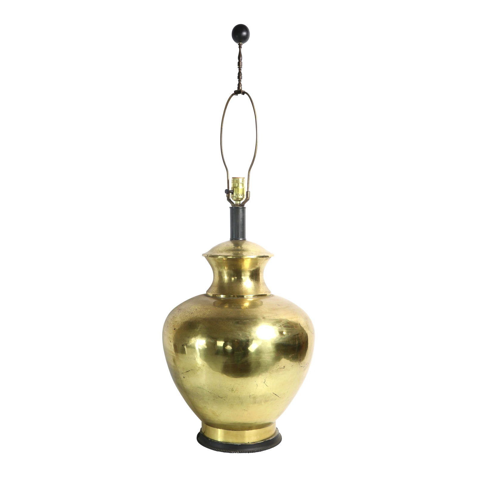 Vintage Mid 20th C Large Brass Chinese Style Table Lamp (1 of 9)
