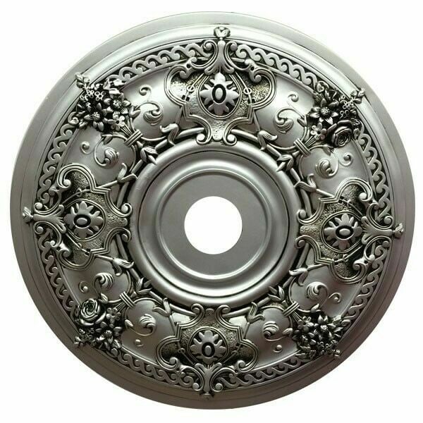Artistry Silver Bouquet Ceiling Medallion 30 Inch Round (1 of 2)