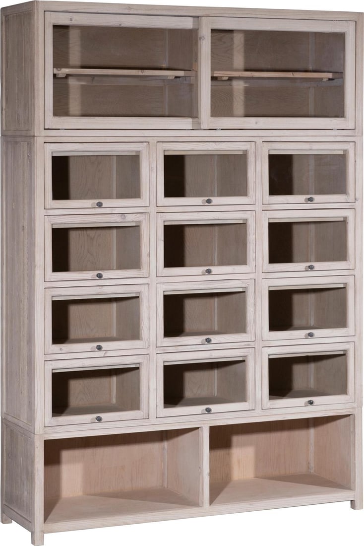 Elegant Juniper Cabinet Glass Doors Reclaimed Pine 87H 60W 18D (1 of 5)