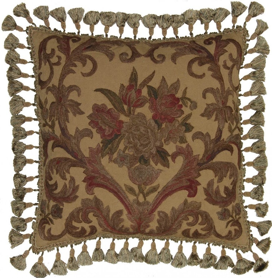 Provence Home Victorian Floral Embroidered Throw Pillow 20x20 (1 of 1)