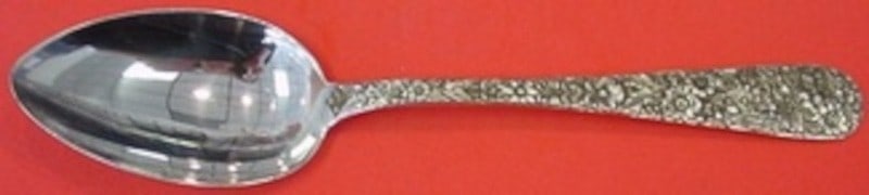 Kirk Repousse Sterling Silver Serving Spoon 8 3 8 (1 of 1)