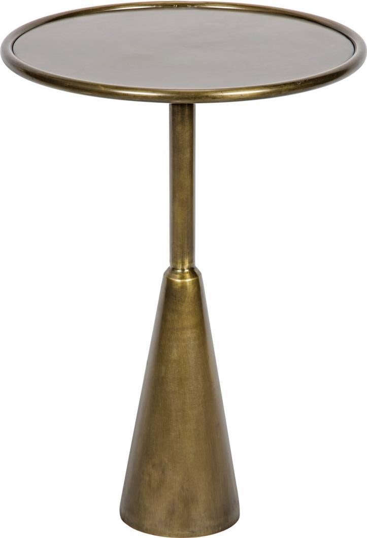 Hiro Industrial Style Side Table by Noir Brass Finish: Hiro Industrial Style Side Table by Noir Brass Finish Introducing the Timeless Hiro Side Table, a stunning piece that embodies industrial style with its antique brass finish and robust industrial stee