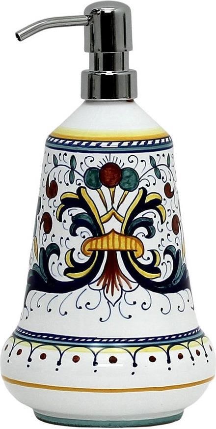 Vibrant Hand-Painted Ceramic Soap Dispenser Ricco Deruta Italy 26 Oz (1 of 4)
