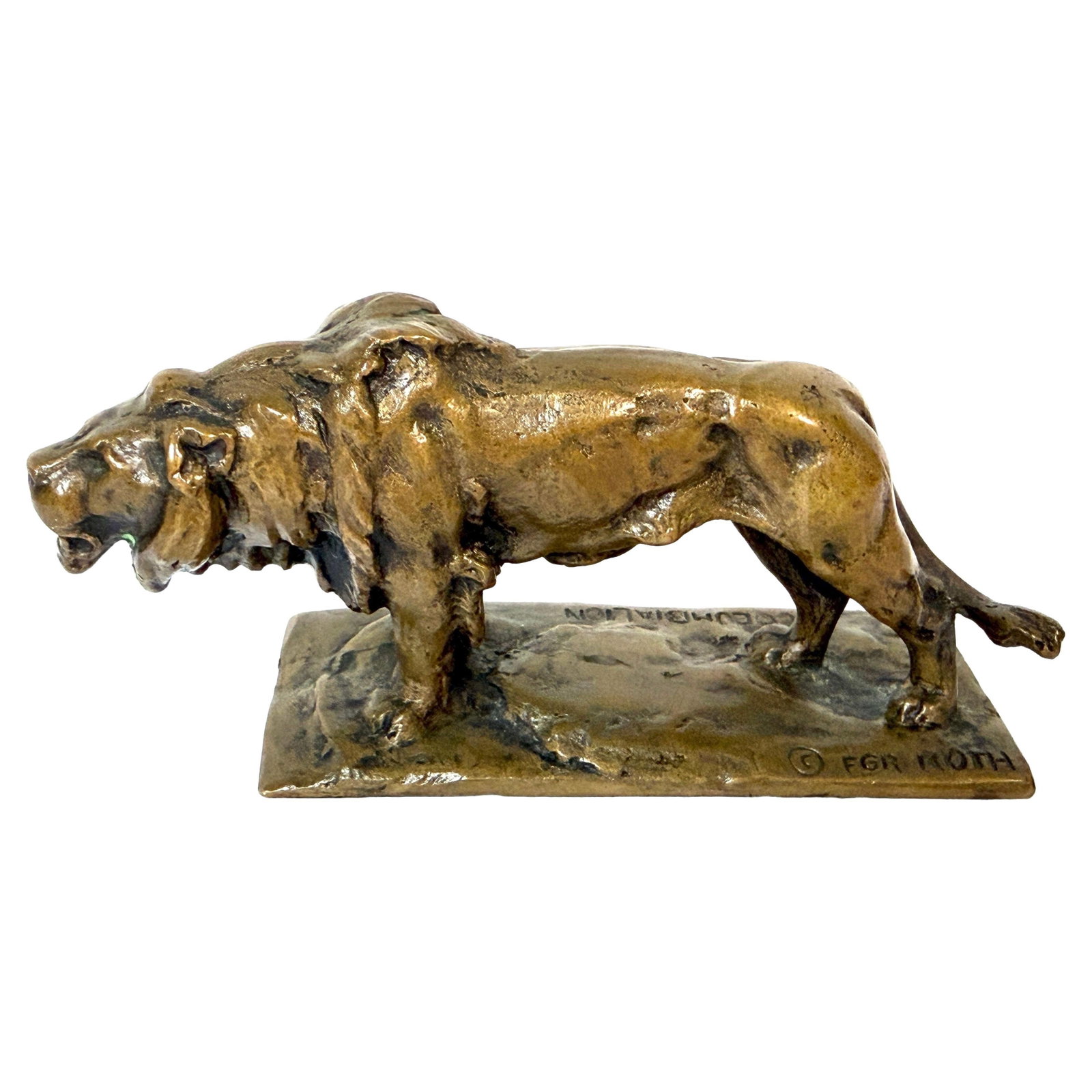 Art Deco Bronze Columbia Lion Sculpture by Frederick G R Roth Circa 1920s (1 of 15)
