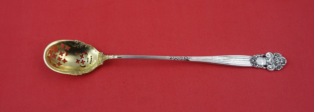 Towle Georgian Sterling Silver Olive Spoon 8.5 Gold Wash Monogrammed (1 of 2)