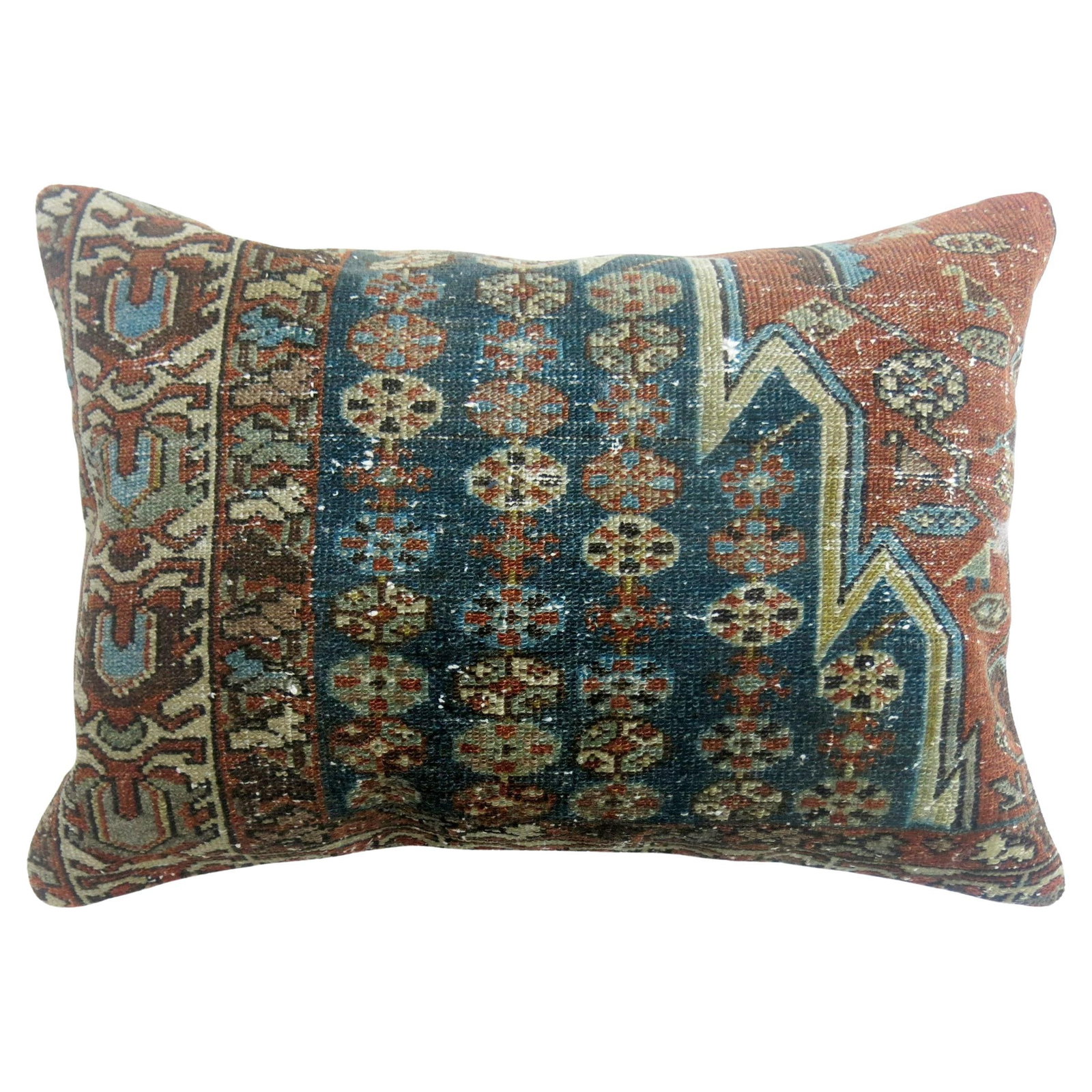 Zabihi Collection Persian Mazlagan Rug Pillow 17x25 Antique Decorative: Zabihi Collection Persian Mazlagan Rug Pillow 17x25 Antique Decorative Elevate your home decor with this stunning decorative pillow crafted from a Persian Mazlagan Malayer antique rug. This unique pie