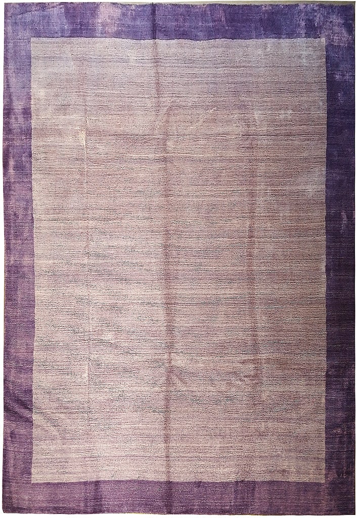 8.2 x 9.10 Solid Purple Lavender Fine Wool Handmade Rug (1 of 11)