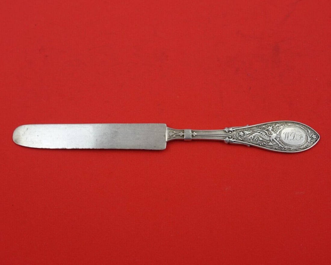 Whiting Arabesque Sterling Silver Dessert Knife 7 Inch Flat Handle (1 of 3)