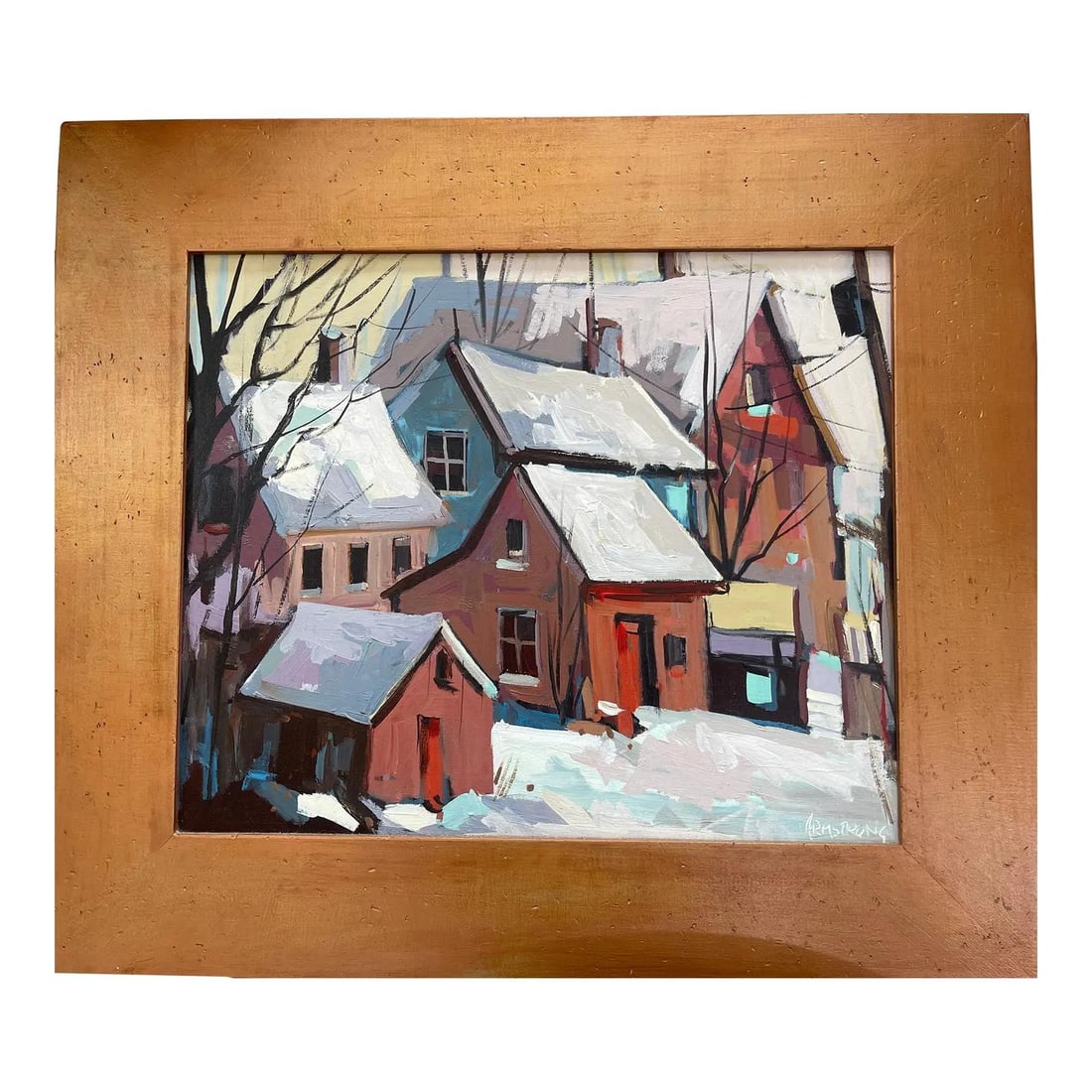 Original Framed Acrylic Painting Snow Scape by David C Armstrong (1 of 10)