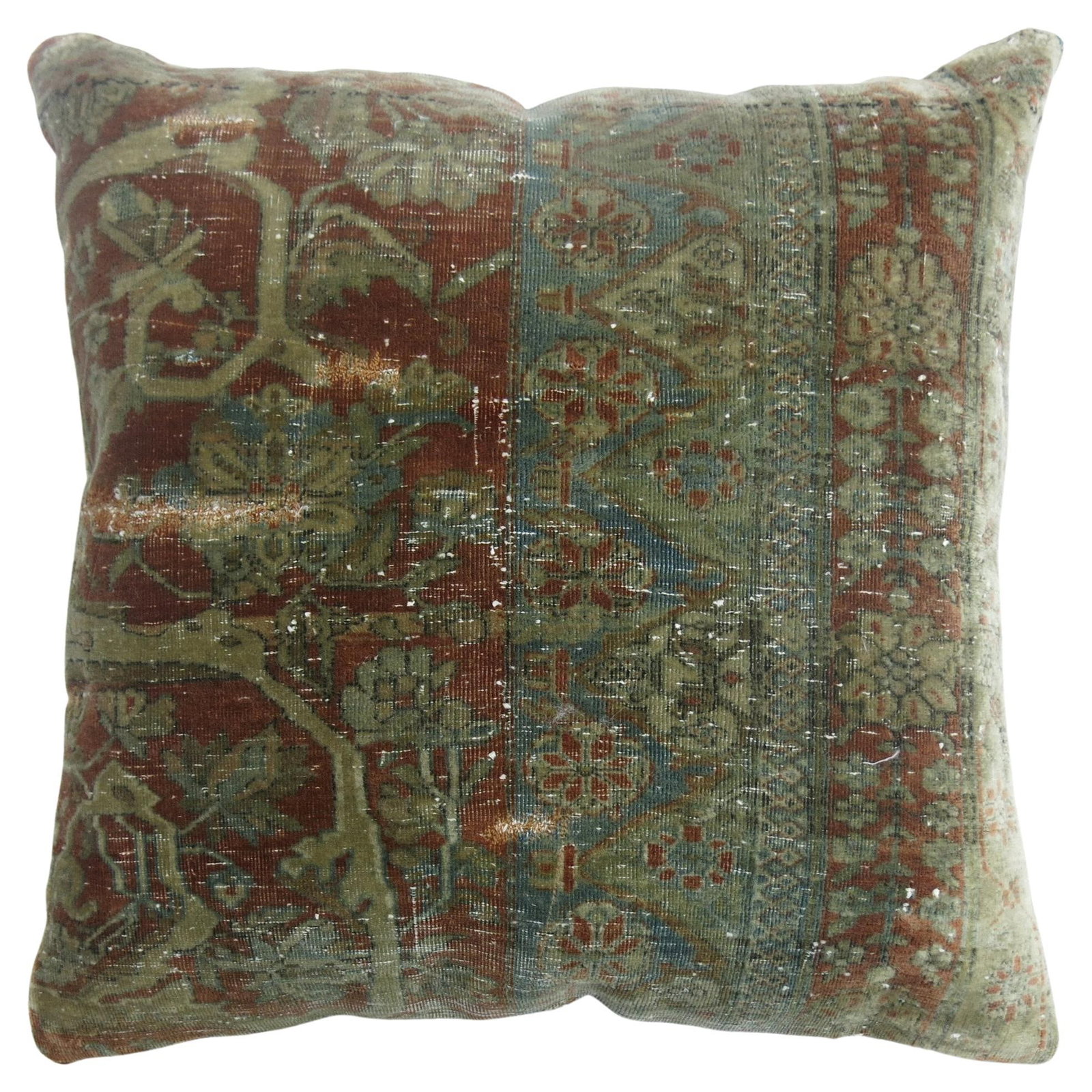 Zabihi Collection Brutalist 19th Century Mohtasham Kashan Pillow 20x20 (1 of 4)