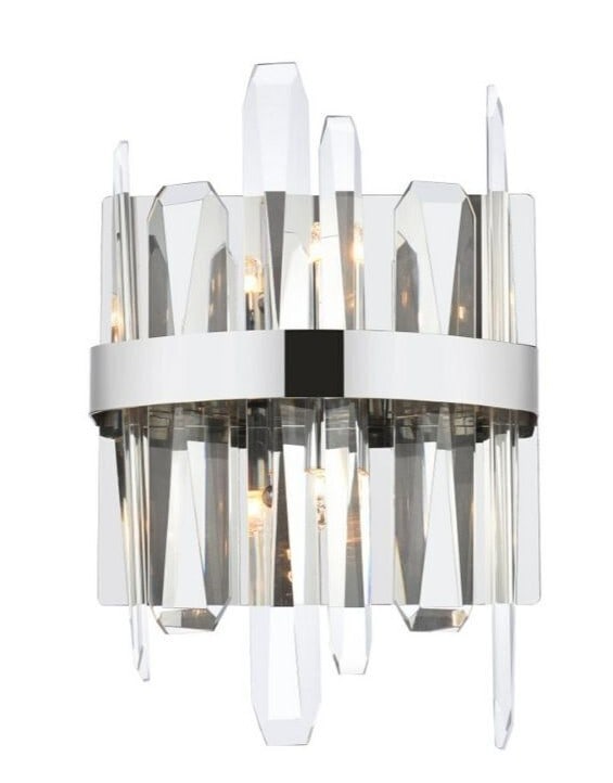 Serena Chrome Crystal Wall Sconce 8 Inch 1 Light (1 of 7)