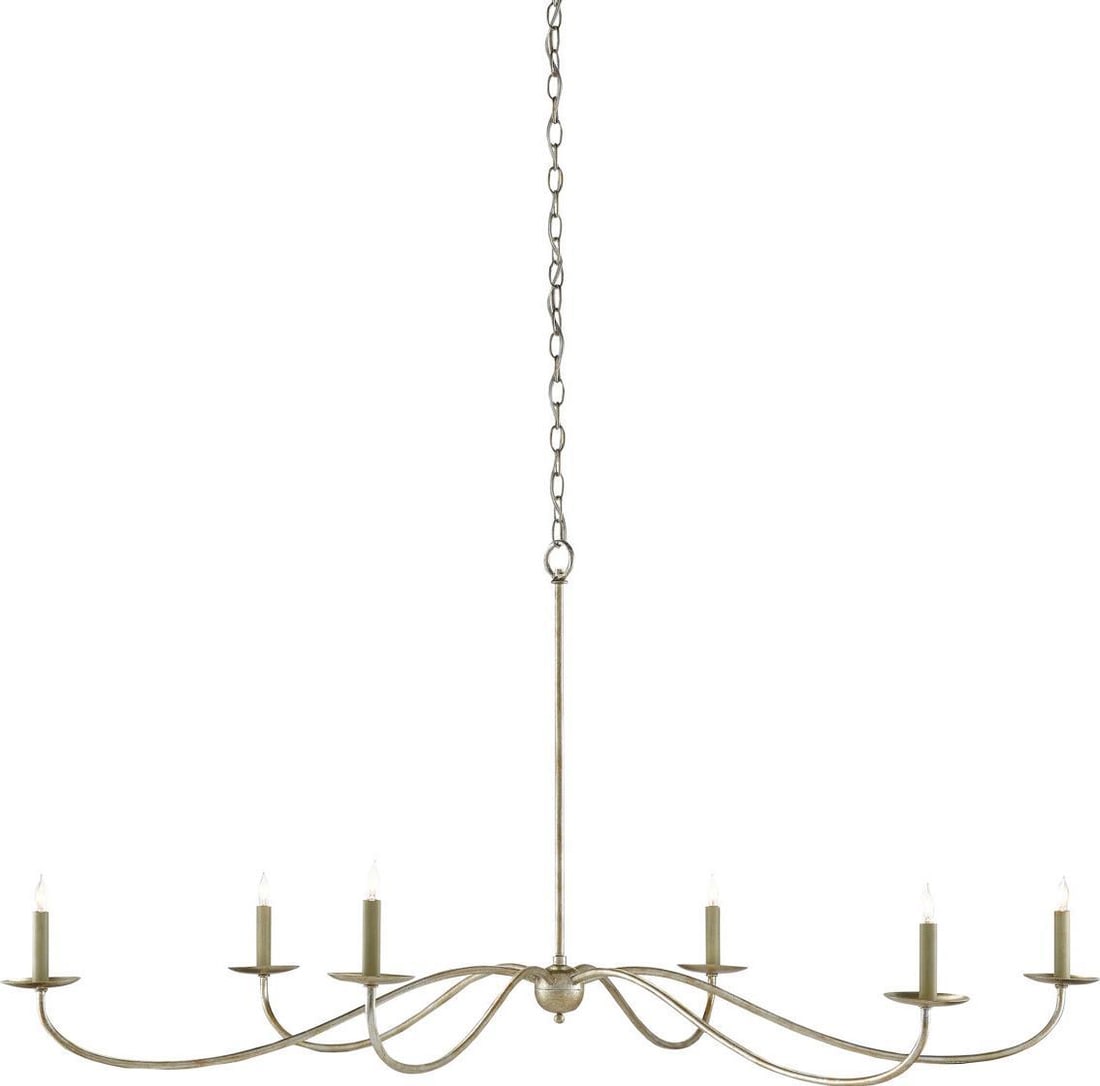 Currey Saxon Silver Granello Bowl Chandelier 6 Bulb Adjustable Height (1 of 2)