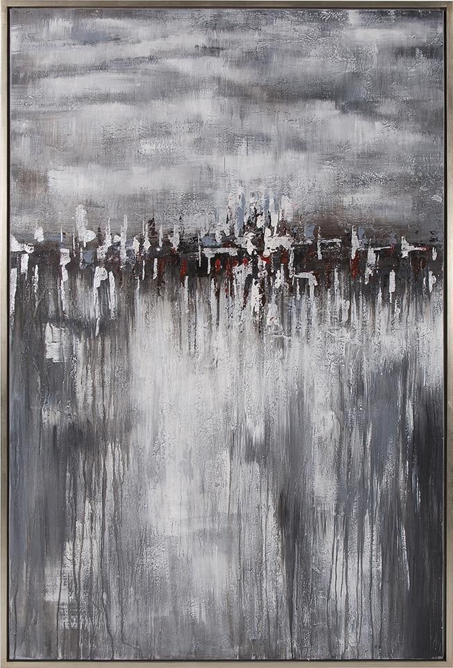 Howard Elliott Serene Moonlit Cityscape Hand-Painted Art Silver Frame (1 of 1)