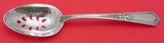 Towle D'Orleans Sterling Silver Slotted Serving Spoon 9-Hole 8 5/8": Towle D'Orleans Sterling Silver Slotted Serving Spoon 9-Hole 8 5/8" Enhance your dining experience with this exquisite D'Orleans by Towle Sterling Silver Slotted Serving Spoon. Custom made with a uniq