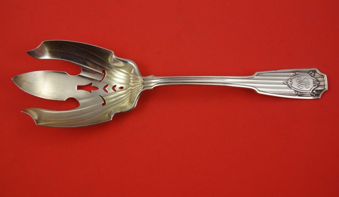 Gorham Spotswood Sterling Silver Salad Serving Fork 9 Gold Wash (1 of 2)
