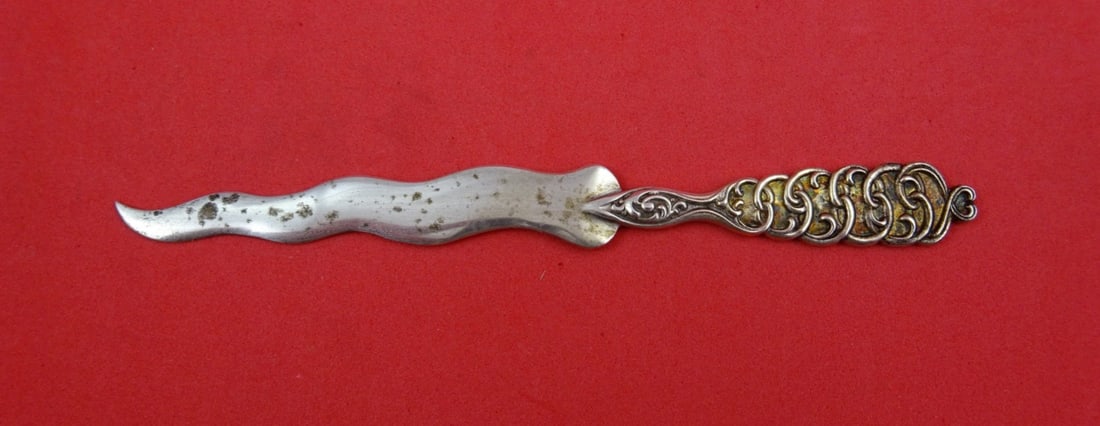 Sterling Silver Heart Finial Letter Opener by Shiebler 4 3/4 Inch (1 of 2)