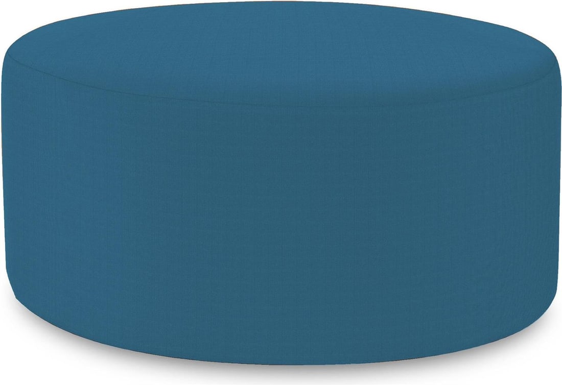 Howard Elliott Seascape Blue Round Outdoor Ottoman Cover (1 of 1)