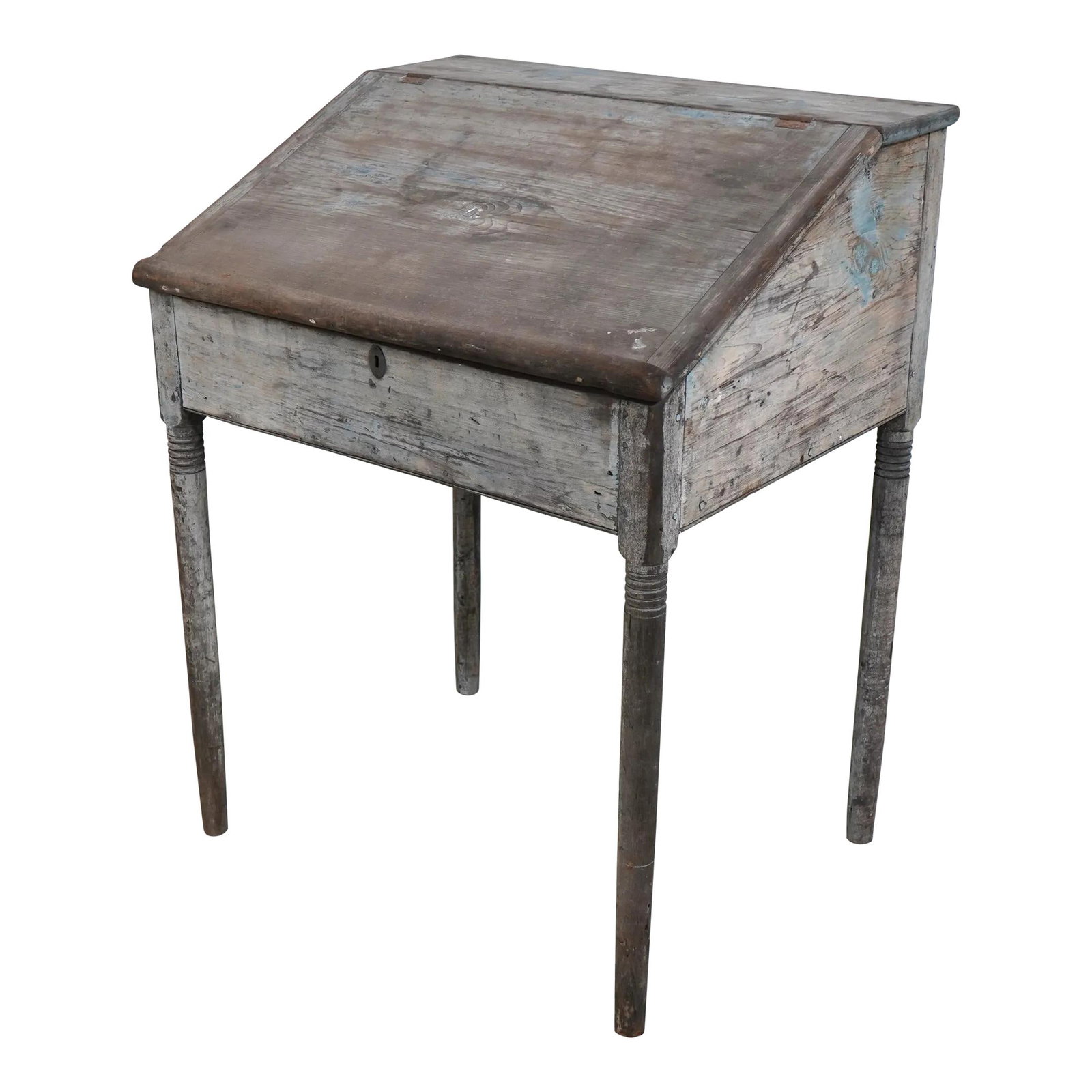 200 Year Old Antique Primitive Schoolmaster's Desk Wood Brown Finish: 200 Year Old Antique Primitive Schoolmaster's Desk Wood Brown Finish This Antique Early American Primitive Schoolmaster's Desk showcases remarkable craftsmanship from approximately 200 years ago. Cons