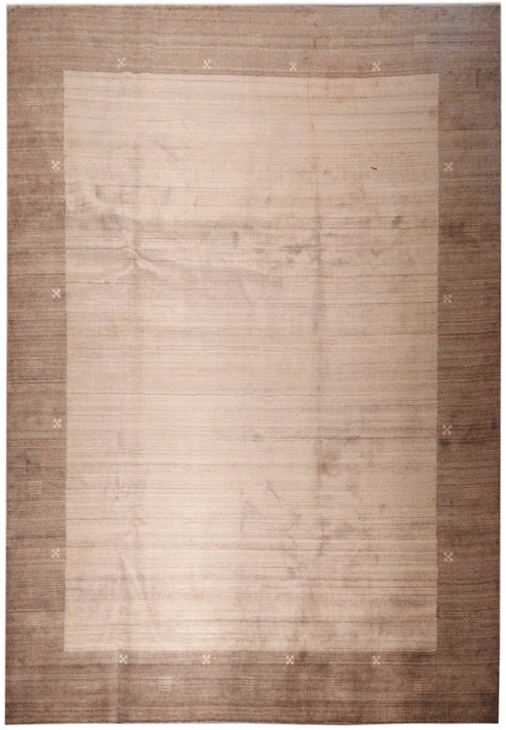 8 x 10 Handmade Wool Area Rug Beige Brown Modern Design (1 of 11)
